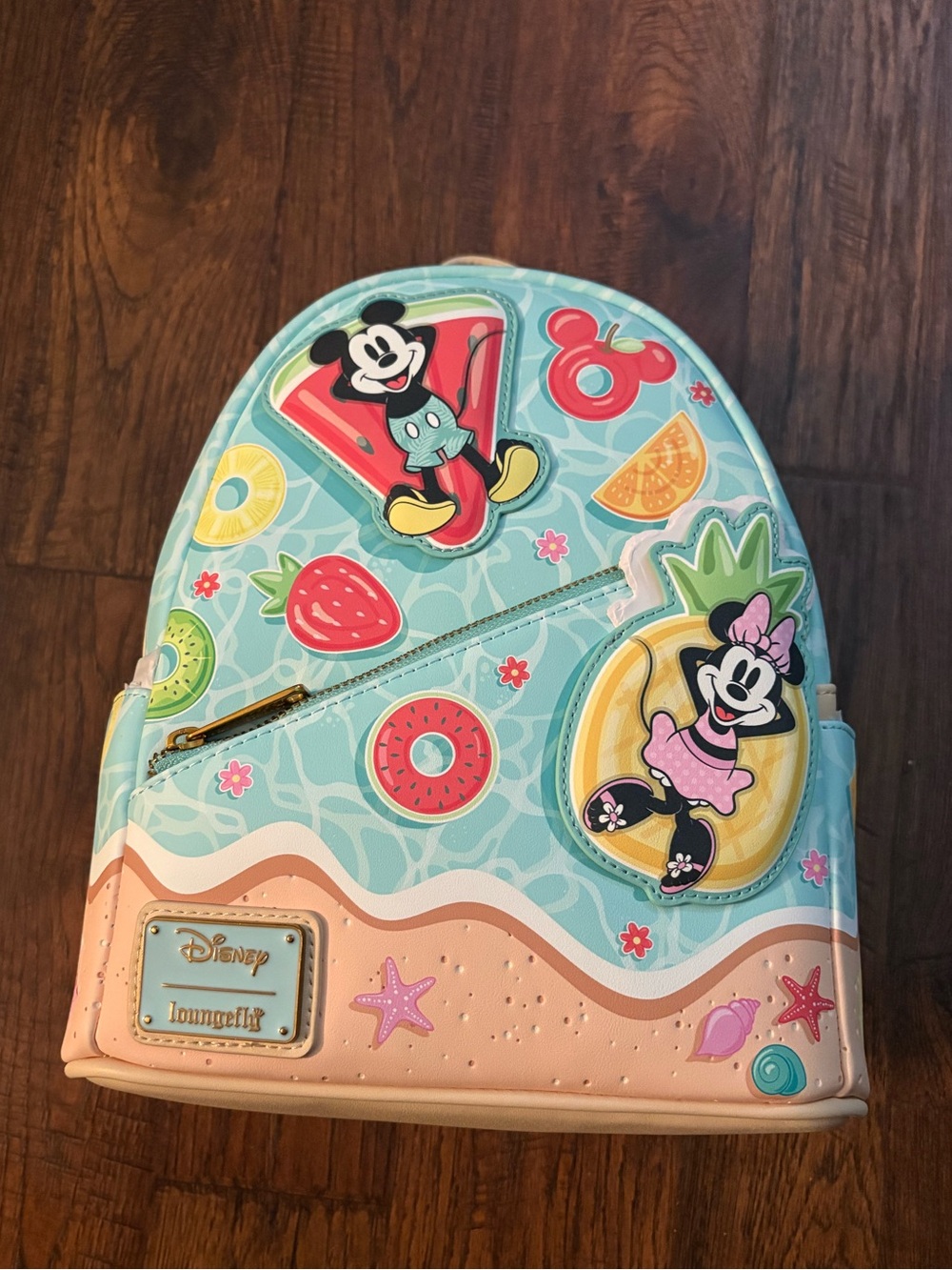NEW w Tags Mickey Minnie Summer Beach Fun Fruit Floaties Loungefly Mini Backpack